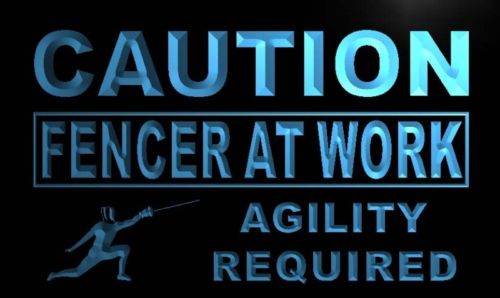 Caution Fencer At Work Neon Light Sign